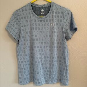Under Armour Gray Perforated Logo Tee